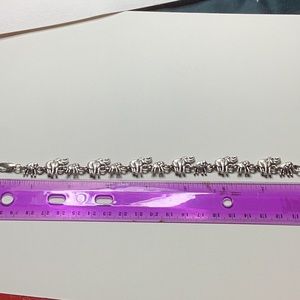 Silver tone elephant charm bracelet